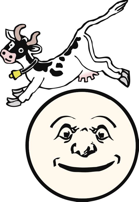 A Cow Jumping Over the Moon - Openclipart