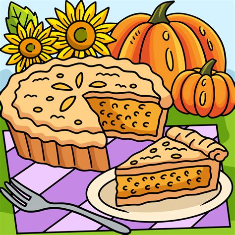 Thanksgiving Pumpkin Pie Colored Cartoon 8944244 Vector Art at Vecteezy