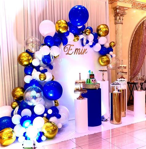 Birthday Party Decorations Royal Blue And Gold Balloon Garland - img-Abbey