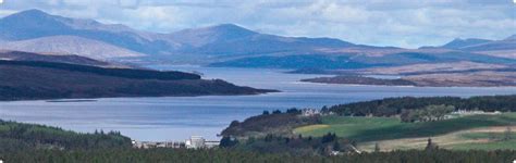 Lairg, Loch Shin, Scotland. Roads like the A838 (running alongside Allt ...