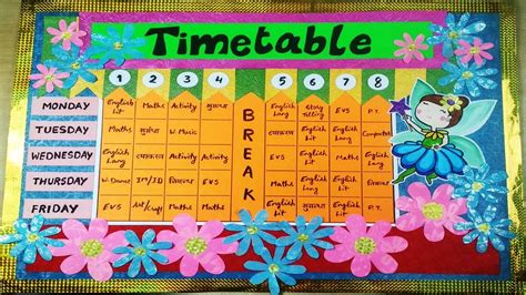 Timetable chart ideas - glowvsa