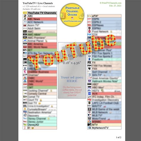 YouTube TV Channel List | Alphabetical | TV Channel Guides