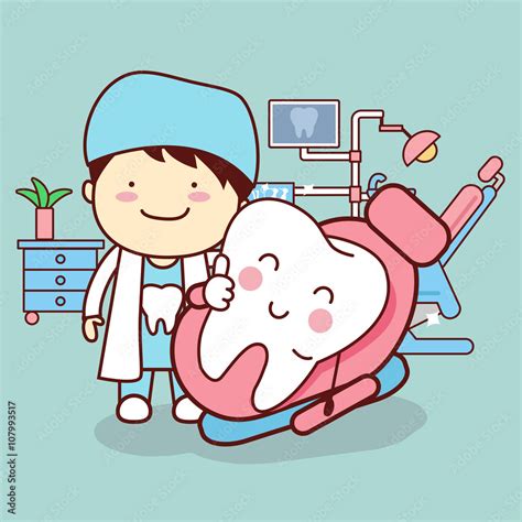 cartoon dentist with tooth Stock Vector | Adobe Stock