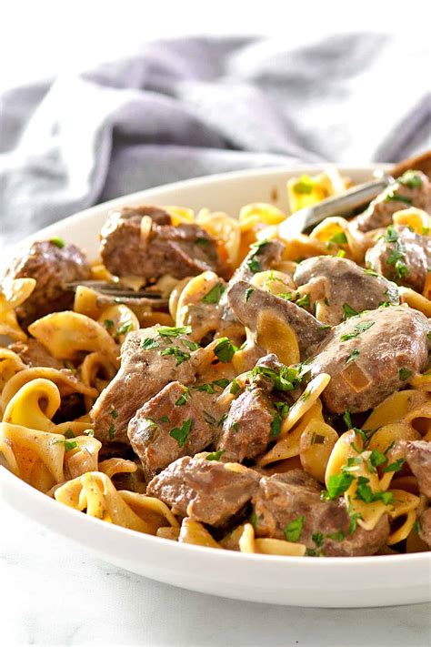 Slow Cooker Beef Stroganoff - The Daring Gourmet