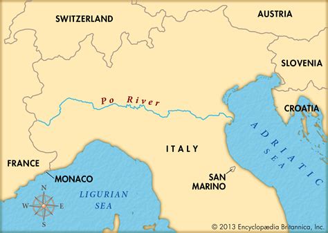 Physical Map Of Italy Rivers