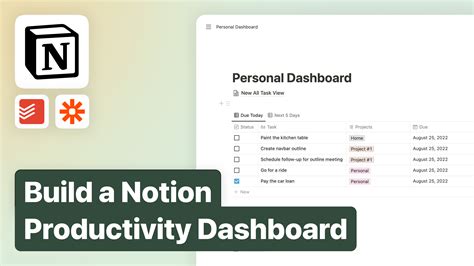 Create a productivity dashboard in Notion + Free Notion Template