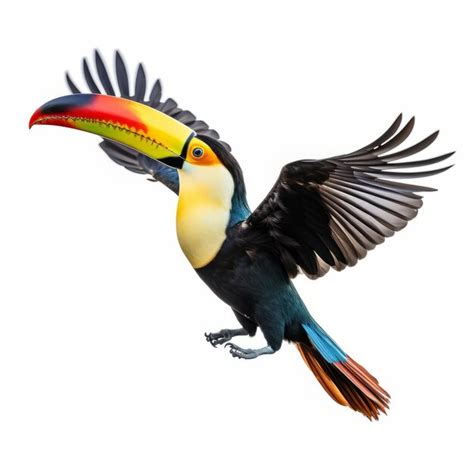 Premium AI Image | Tropical Toucan Flying Photorealistic High ...