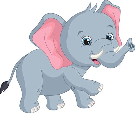 Cartoon cute baby elephant on white background 5112389 Vector Art at ...