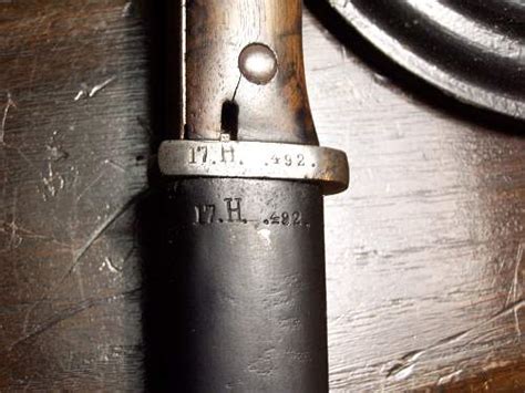 Late ww1 pre ww2 K98 German Bayonet Markings