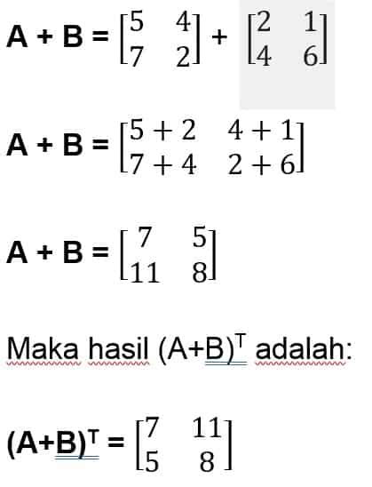 Kumpulan Contoh Soal Transpose Matriks Beserta Pembahasannya - Riset