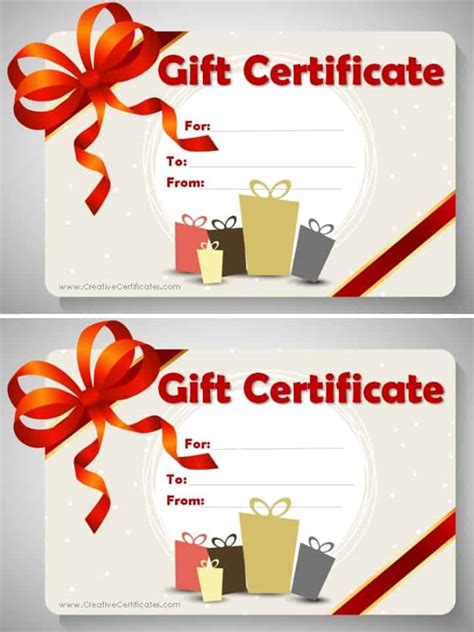 Free Printable Gift Card Template