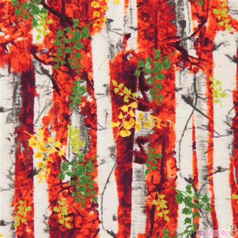 Timeless Treasures Fall birch tree fabric - modeS4u