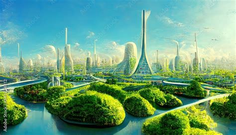 Utopian civilisation, utopic city, future of humanity,, architecture of ...