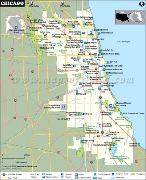 Chicago Map, Map of Chicago Ne | Chicago map, Chicago city map, Chicago ...