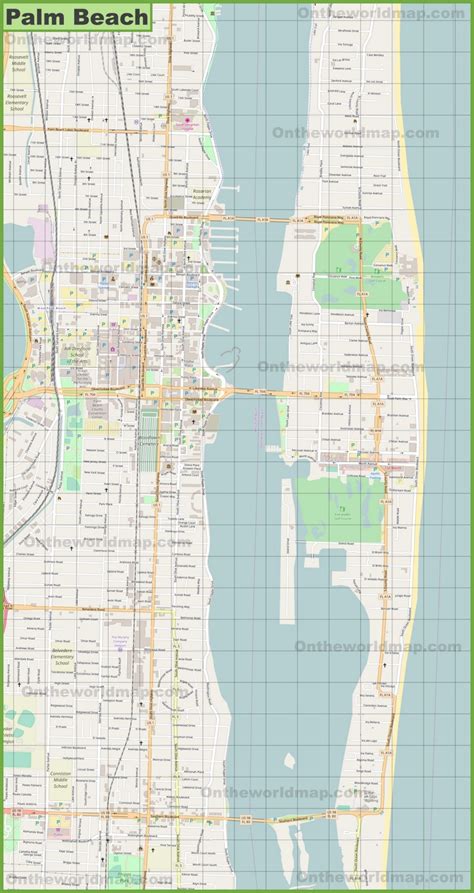 Large detailed map of Palm Beach - Ontheworldmap.com