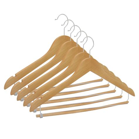 Premium Wood Suit Hangers | Hangers with Locking Pants Bar ...