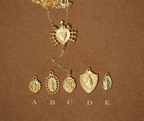 Sacred heart necklace - Gold rosary necklace - virgin mary - religious ...