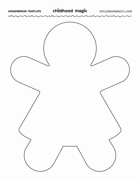 Gingerbread Man Template - Free Printable - Childhood Magic