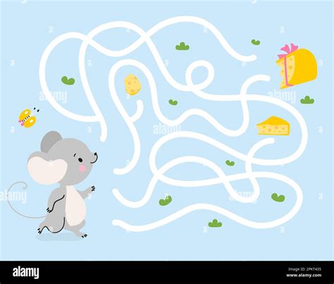 Children maze game mouse find cheese. Rat choose right way. Kids paper ...