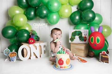 The Very Hungry Caterpillar Cake Smash · Crabapple Photography