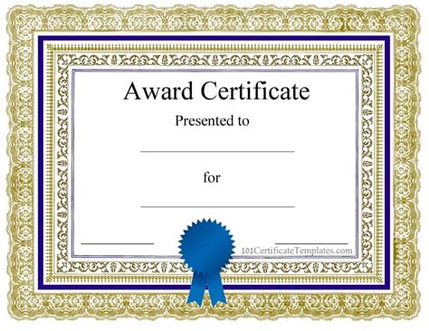 Printable Certificate Template For Word - Printable Templates