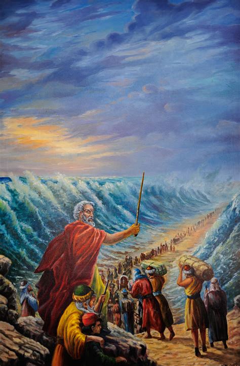 Moses At The Red Sea Painting by Vladimir Bibikov