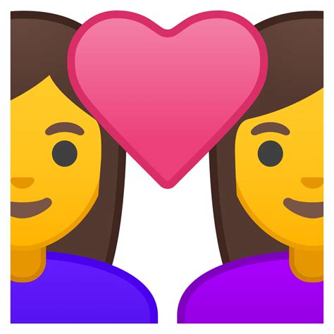 Couple with heart woman woman Icon | Noto Emoji People Family & Love ...