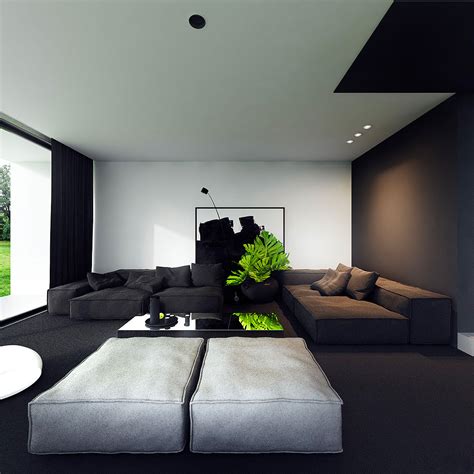 modern black sofa | Interior Design Ideas