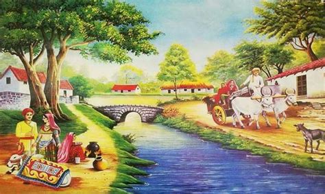 Beautiful Indian Village Life Paintings ~ Crafter Connection