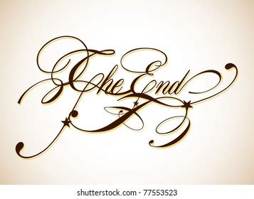 End Classic Calligraphy Design: vector de stock (libre de regalías ...