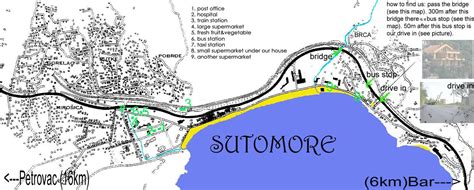 Сутоморе (Sutomore), Черногория. Карта Сутоморе. Черногория для отдыхающих.