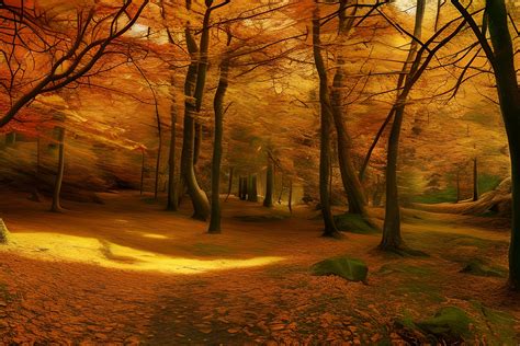 Autumn Forest Background Graphic by Landscape Shop · Creative Fabrica