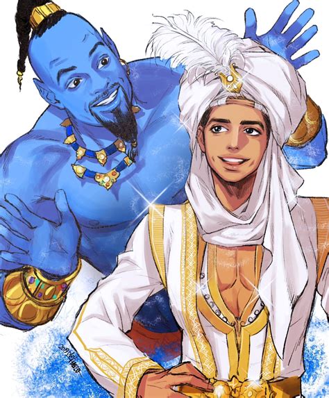 Aladdin as Prince Ali of Ababwa and Genie from Disney's live action ...