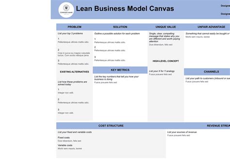 Lean Business Model Canvas Template - PDF Templates | Jotform