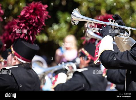 Brass Band in uniform performing Stock Photo - Alamy