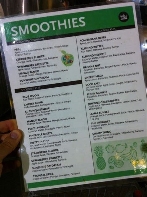 Pin by KC on {Eats} | Juice bar menu, Smoothie menu, Whole food recipes