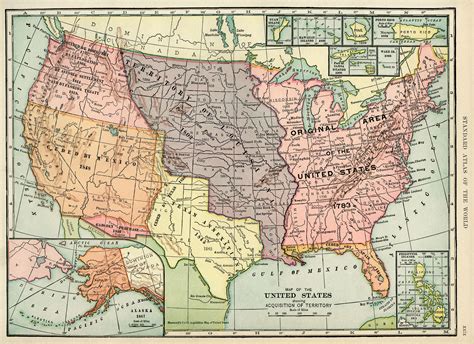 United States map, vintage map download, antique map, history geography ...