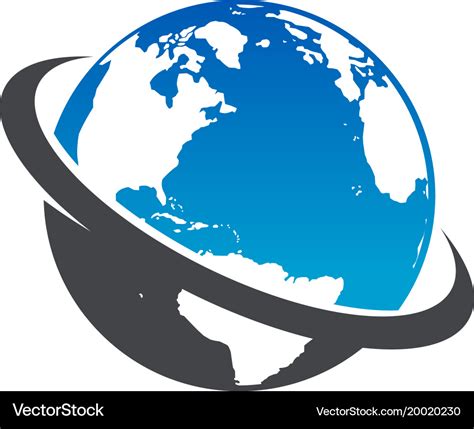 Global planet earth logo icon Royalty Free Vector Image