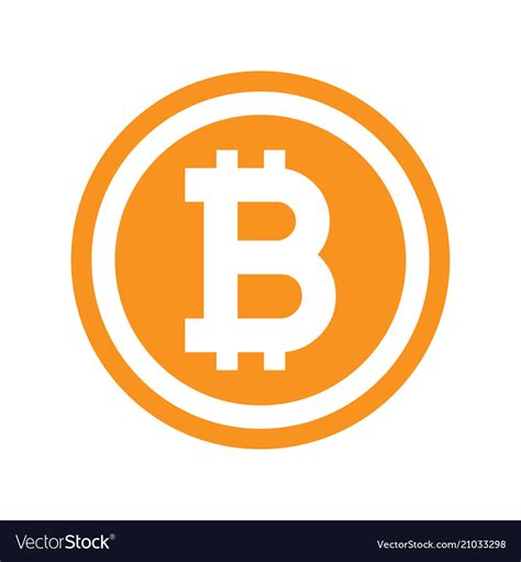 Bitcoin symbol in flat design Royalty Free Vector Image