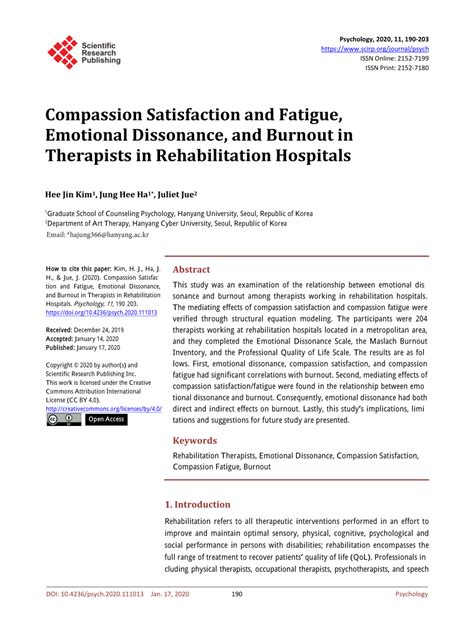 (PDF) Compassion Satisfaction and Fatigue, Emotional Dissonance, and ...