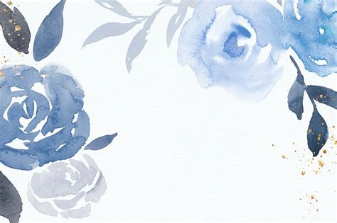 Blue rose frame background psd | Premium PSD - rawpixel