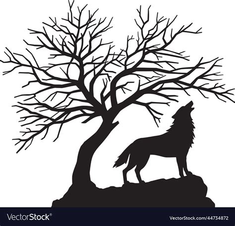 Howling Wolf Silhouette