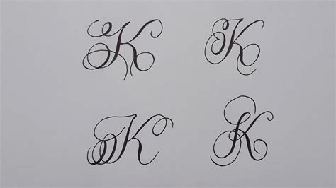 Alphabet K In Calligraphy