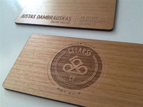 Wood business cards laser engraved starting at $1.30 each