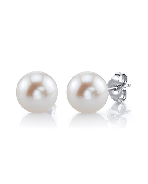 8mm White Freshwater Pearl Stud Earrings