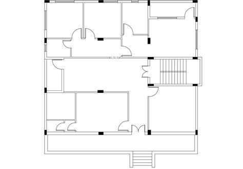 D Cad Drawing Of Residential Building Column Layout Plan Dwg File | The ...