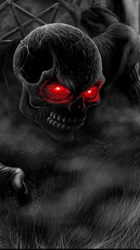 Black Devil, Red Eyes, Skull HD phone wallpaper | Pxfuel