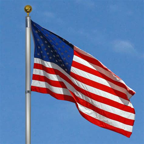 New Flagpole Telescopic 25' Aluminum Flag Pole Outdoor Garden Solid ...