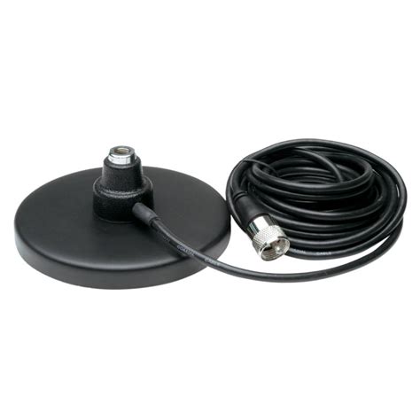 Solarcon 5" Magnet Mount CB Antenna Base with Coax Cable, Black