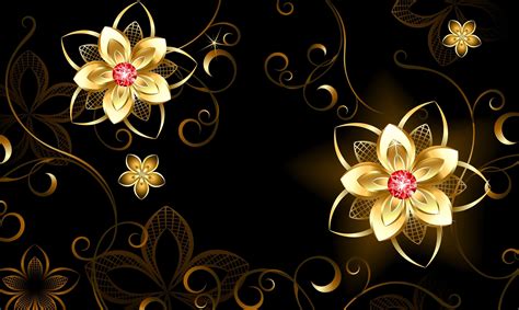 gold petaled flower clipart #flowers #background #patterns 3D Graphics ...